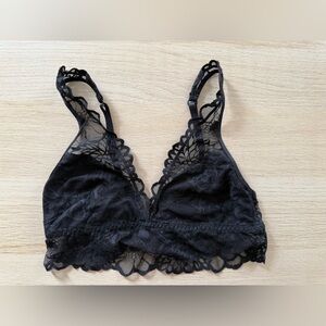 PINK Black Lace Bra- Bralette — Size Small